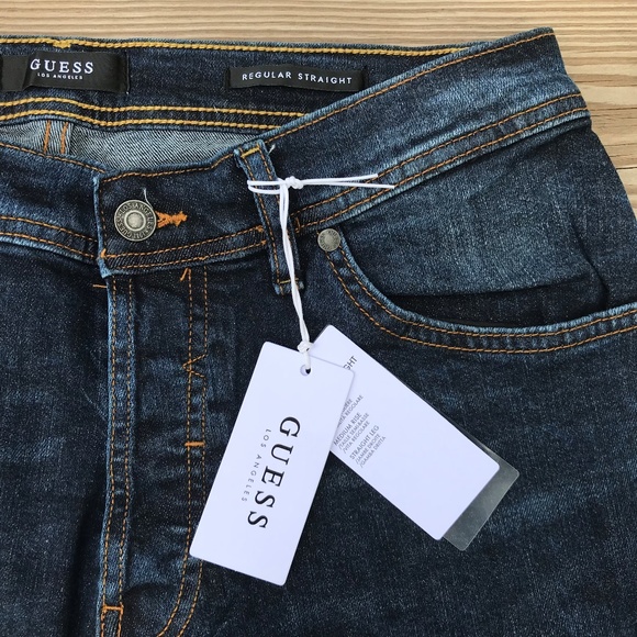 Guess Los Angeles Men Jeans Reg Straight Leg Denim - Picture 3 of 8